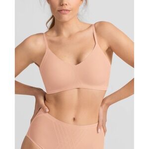 HONEYLOVE Silhouette Bra Wireless Seamless Shapewear Comfortable Nude Pink Large